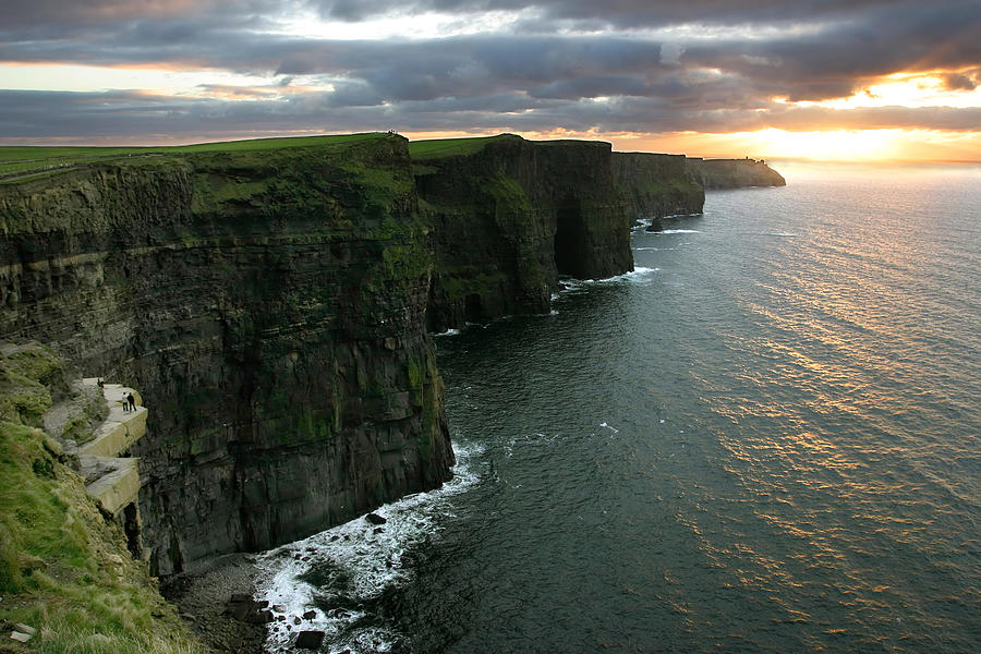 Sunset Photograph - Sunset at the Cliffs of Moher Ireland by Pierre Leclerc Photography