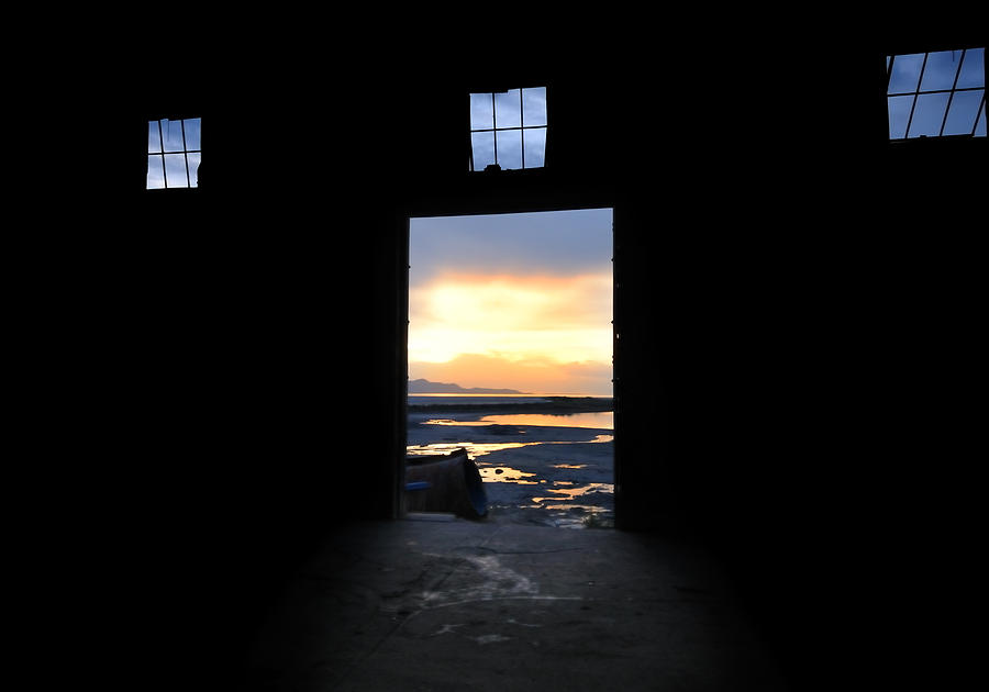 Sunset At The Door - The Great Salt Lake Photograph by Steven Milner