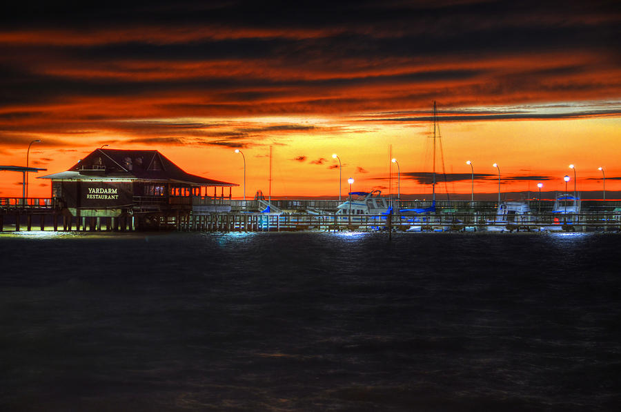 Sunset at the Fairhope Pier Digital Art by Michael Thomas