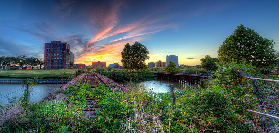Sunset at The Imperial Sugar Factory Final Stage Panoramic Photograph by Micah Goff