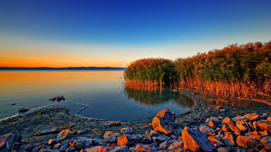Sunset At The Lake Balaton Photograph by Gehringj