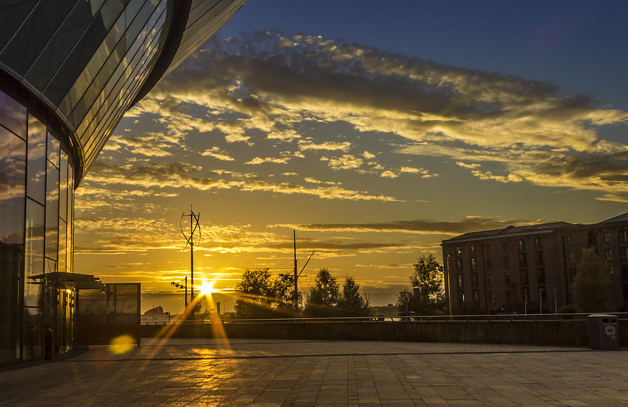 Sunset Photograph - Sunset at the Liverpool Arena by Paul Madden