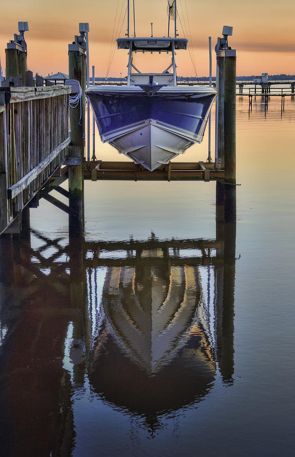 Boat Photograph - Sunset at the Marina by Ginny Horton