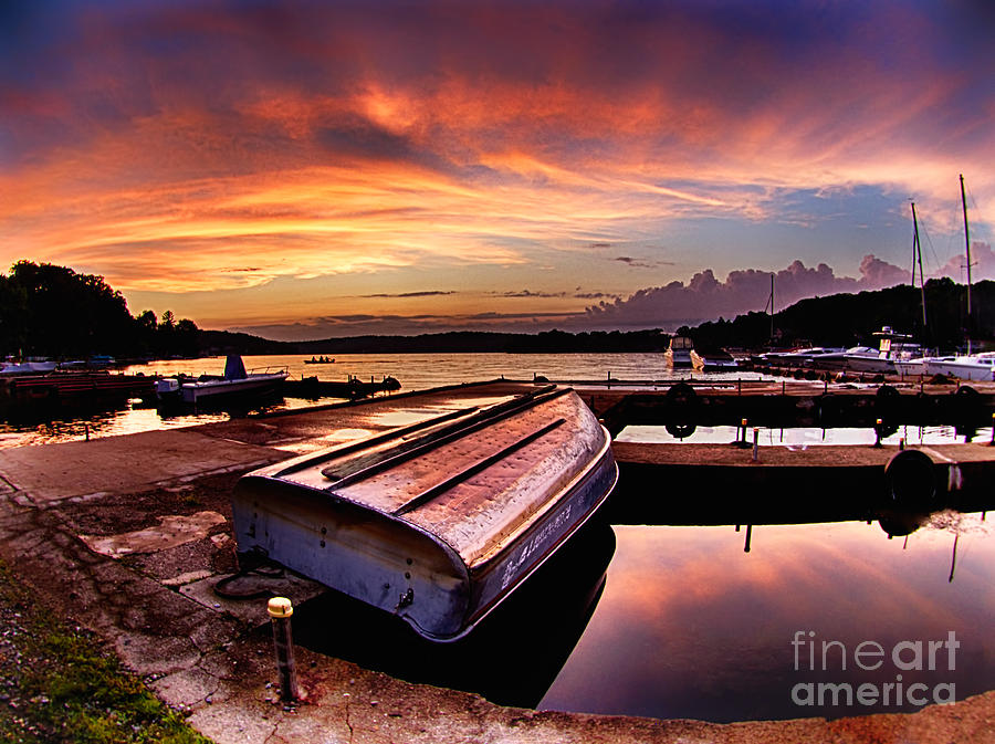 Sunset at the Marina Photograph by Mark Miller