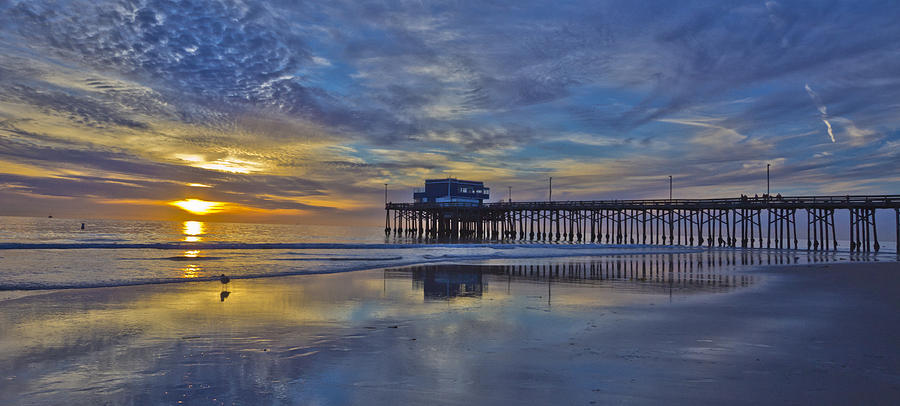 Newport Beach Photograph - Sunset at the Newport Pier by Harold Vaagan 
