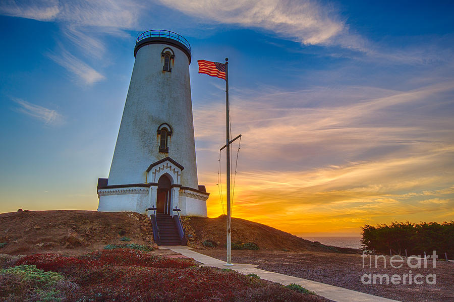 Sunset At The Piedras Blancas Lighthouse  Photograph by Mimi Ditchie