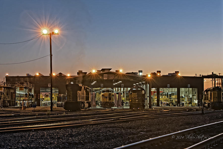Sunset at the Roseville Diesel Shop Photograph by Jim Thompson