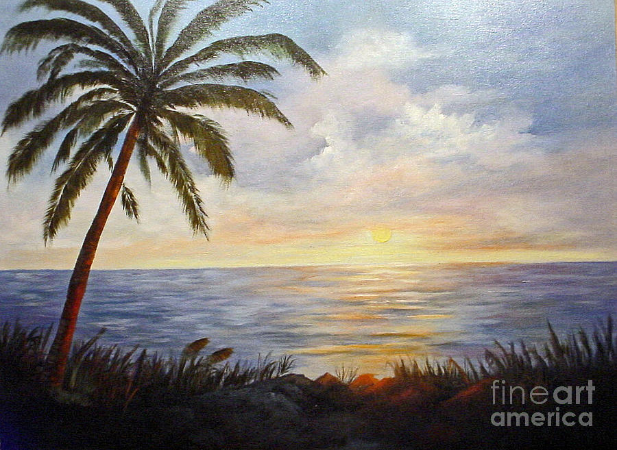 Sunset at the Sea Painting by Barbara Haviland