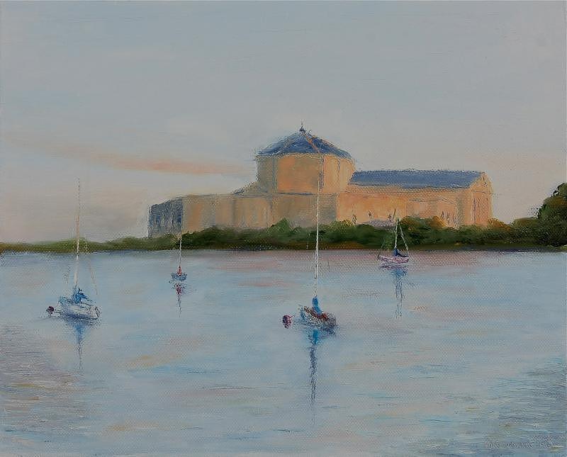 Sunset at the Shedd Painting by Will Germino
