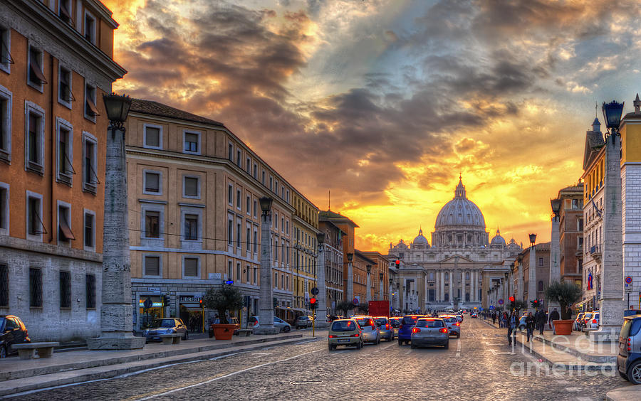 Sunset At The Vatican Photograph by Yhun Suarez