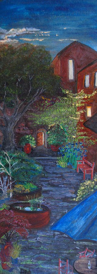 Sunset Painting - Sunset at the Villa by Dixie Adams