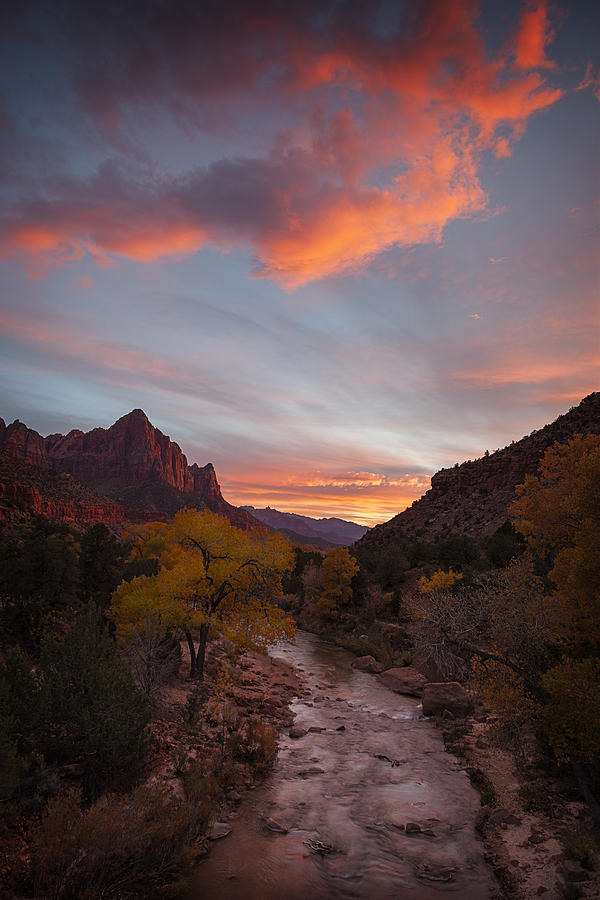 Sunset at the Watchman Photograph by Dominique Dubied