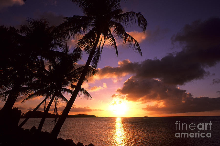 Sunset At Tumon Bay, Guam Photograph by Bill Bachmann