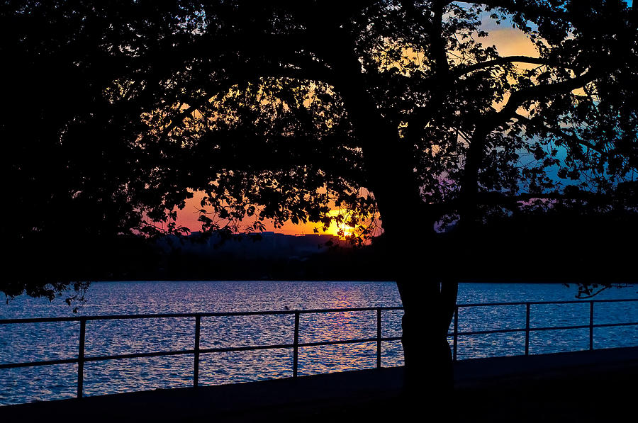 Sunset at Washingtons Tidal Basin Photograph by Mitchell R Grosky