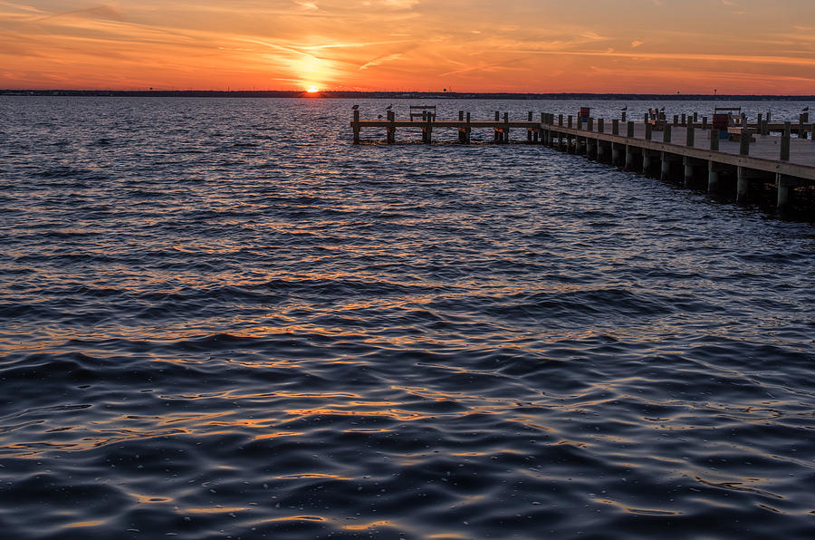 Sunset Bay Sunset Dock Seaside Park New Jersey Photograph by Terry DeLuco