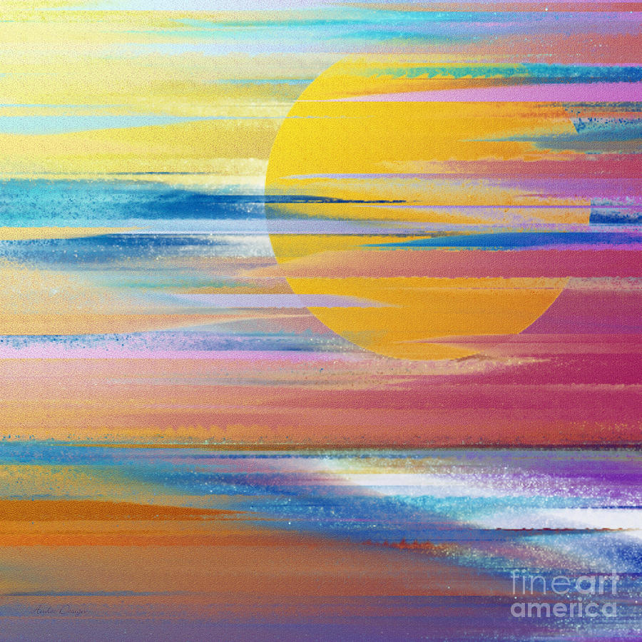 Sunset Beach Digital Art by Andee Design