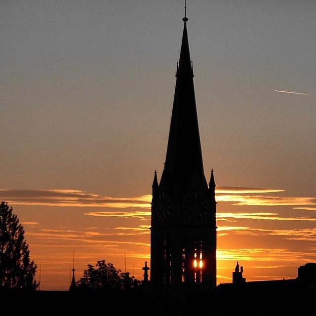 Sunset Photograph - #sunset Behind The #church by Jeannine Hulliger