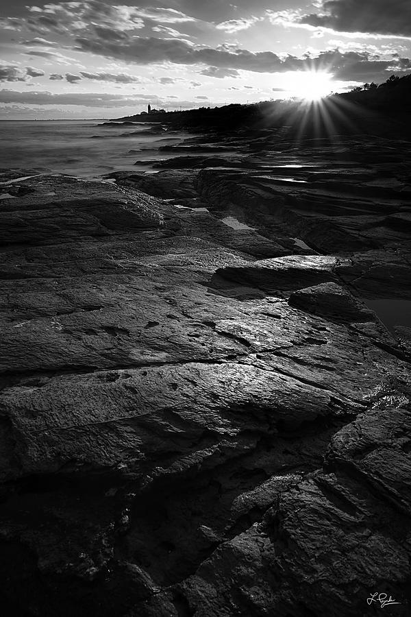 Sunset Beyond Black and White Photograph by Lourry Legarde