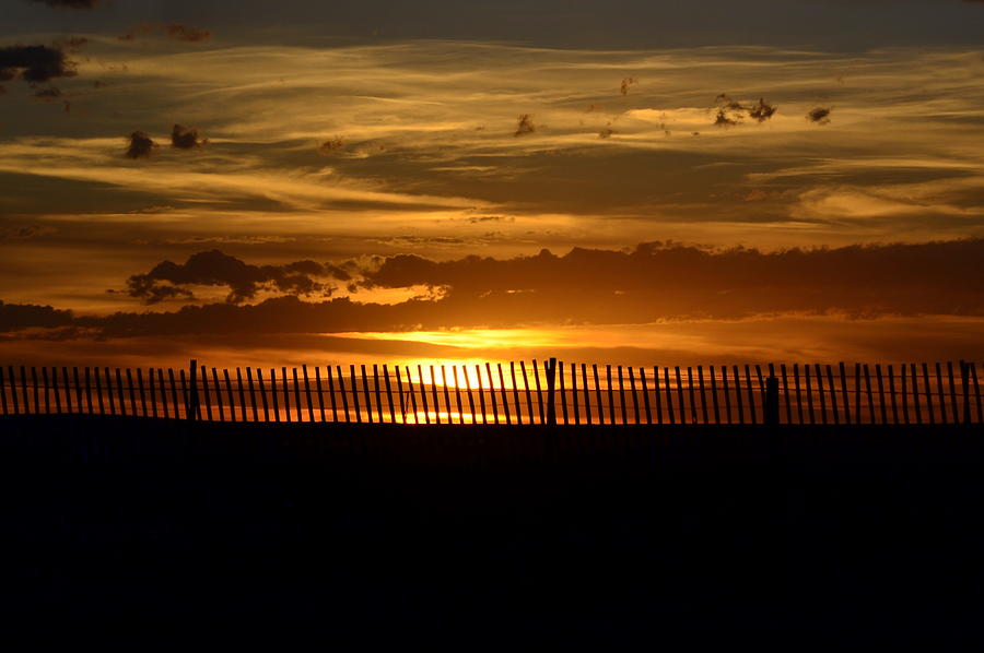 Sunset Beyond The Fence Photograph
