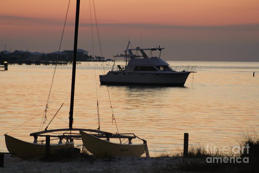 Sunset boat 2 Photograph by Michelle Powell