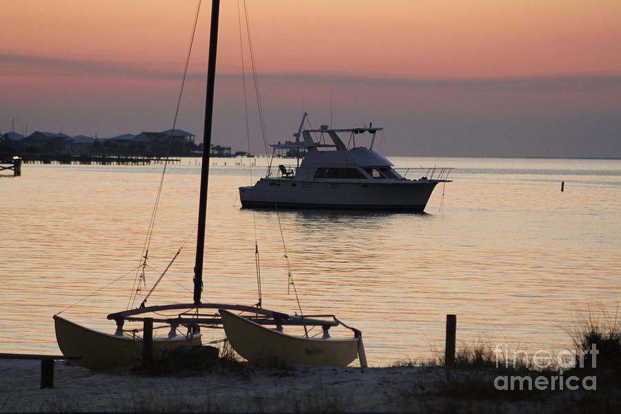 Sunset boat 5 Photograph by Michelle Powell