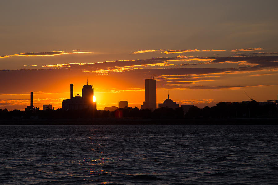 Sunset Boston Skyline Photograph by Allan Morrison