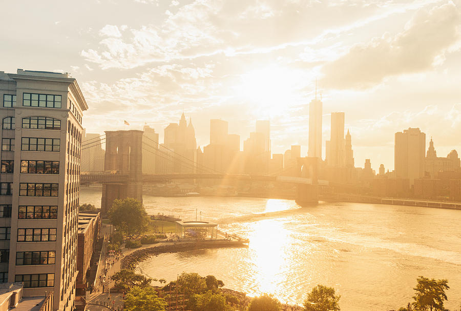 Sunset - Brooklyn Bridge - New York City Photograph by Vivienne Gucwa