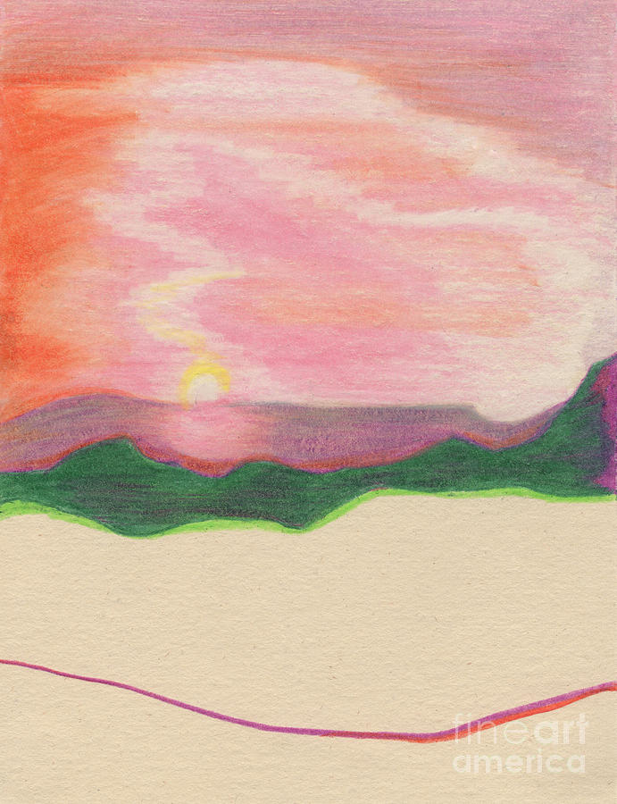 Sunset by jrr Drawing by First Star Art