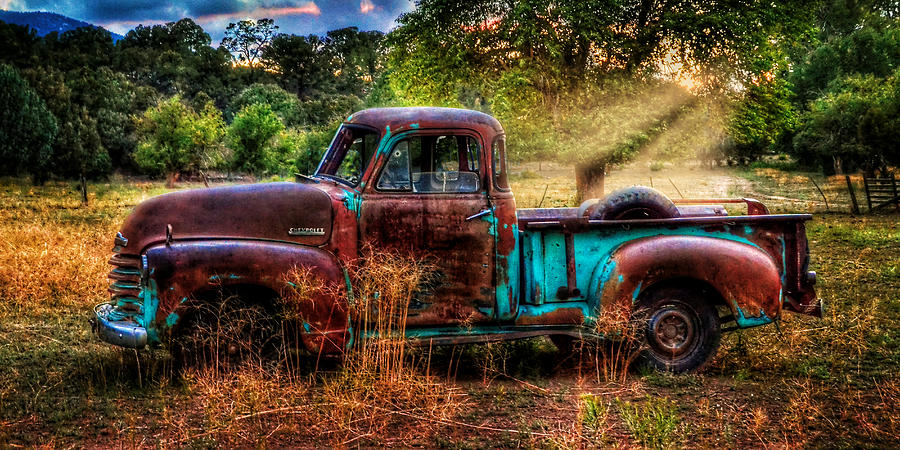 Sunset Photograph - Sunset Chevy Pickup by Ken Smith