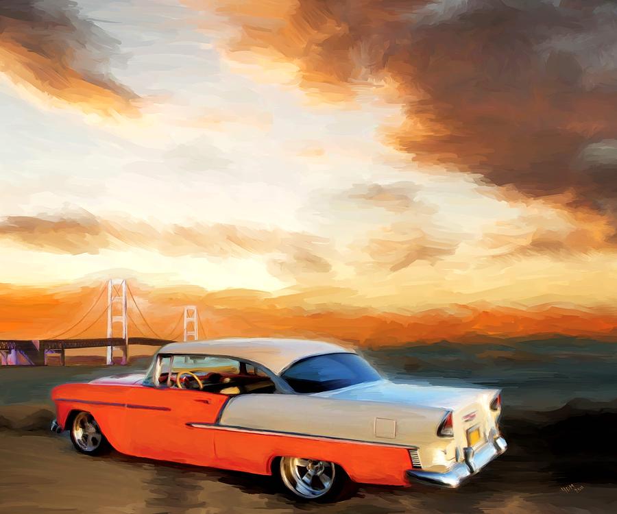 Sunset Chevy Painting by Yvonne Della-Moretta - Fine Art America