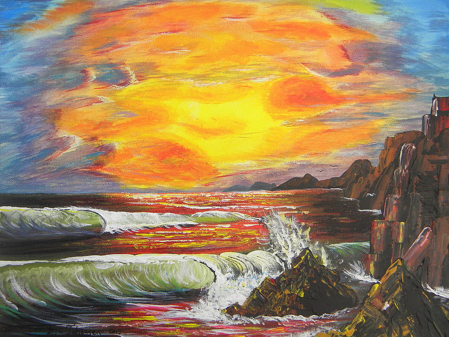 Sunset Cliffs Painting by Eric Johansen