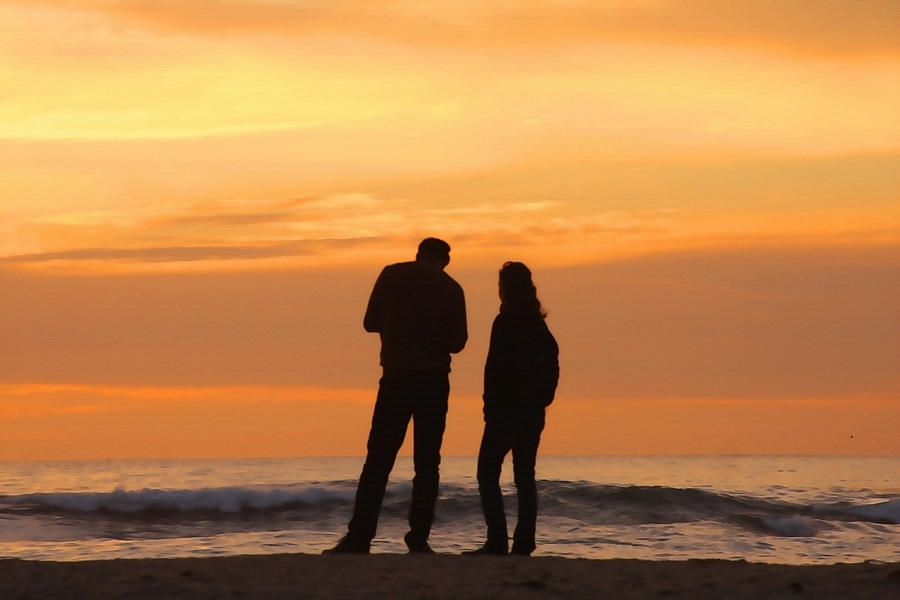 Sunset Couple Photograph by Art Block Collections