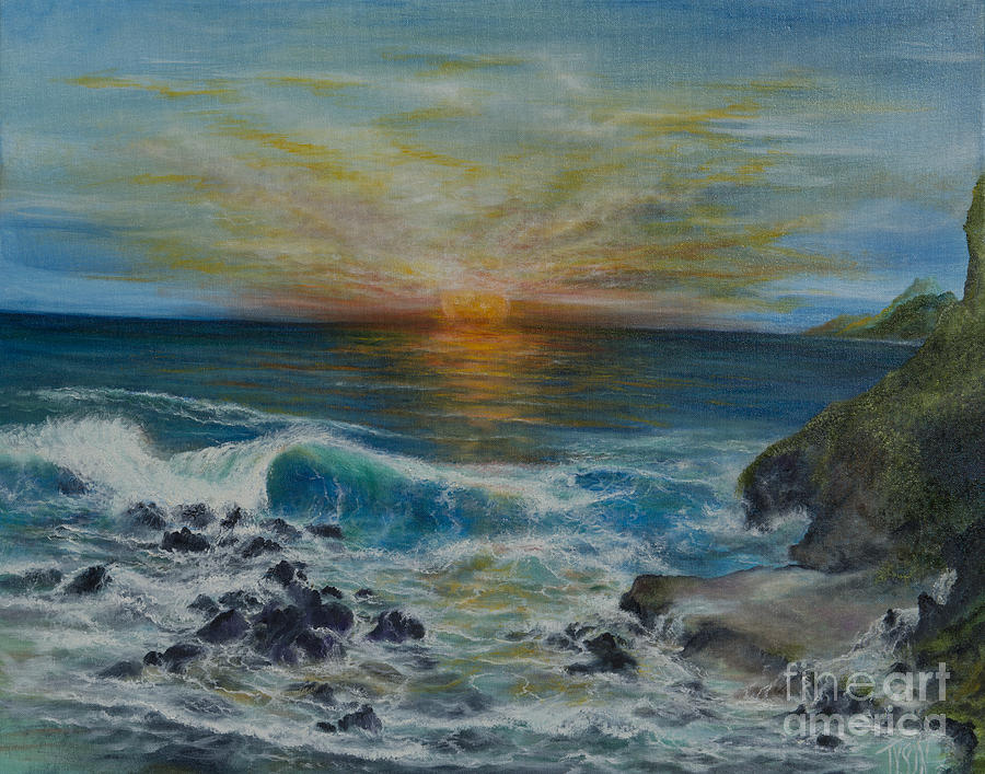 Tropical Sunset Painting - Sunset Cove by John Tyson