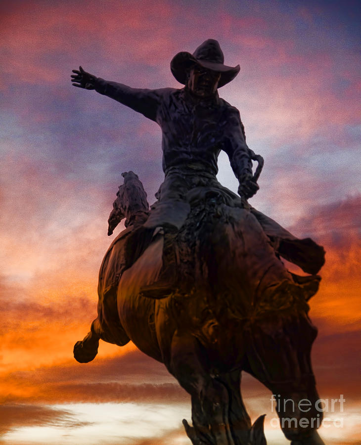 Sunset Cowboy Photograph by Brenda Kean