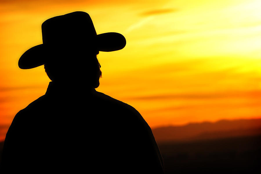 Sunset Cowboy Photograph by Lincoln Rogers
