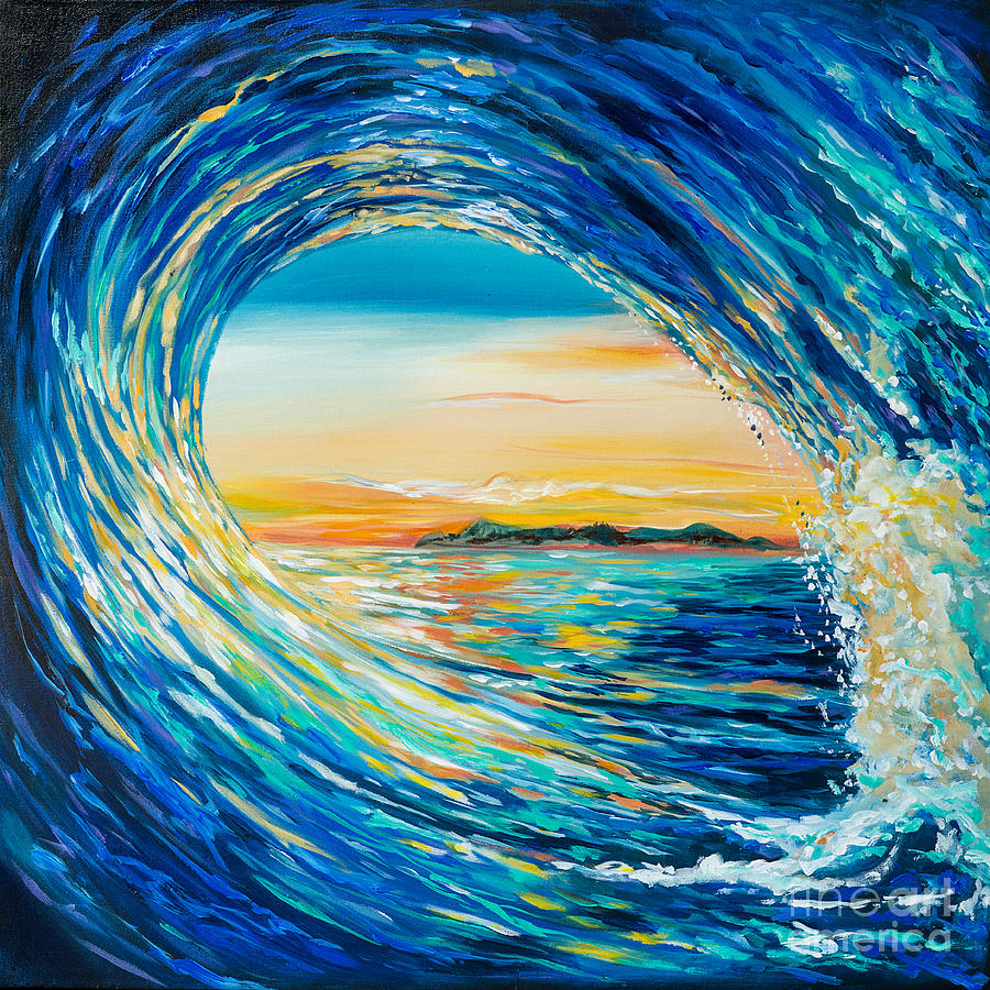 Sunset curl Painting by Linda Olsen