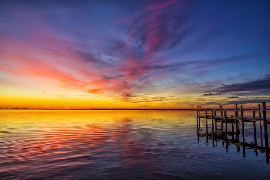 Sunset Currituck Sound Photograph by Jay Wickens - Fine Art America