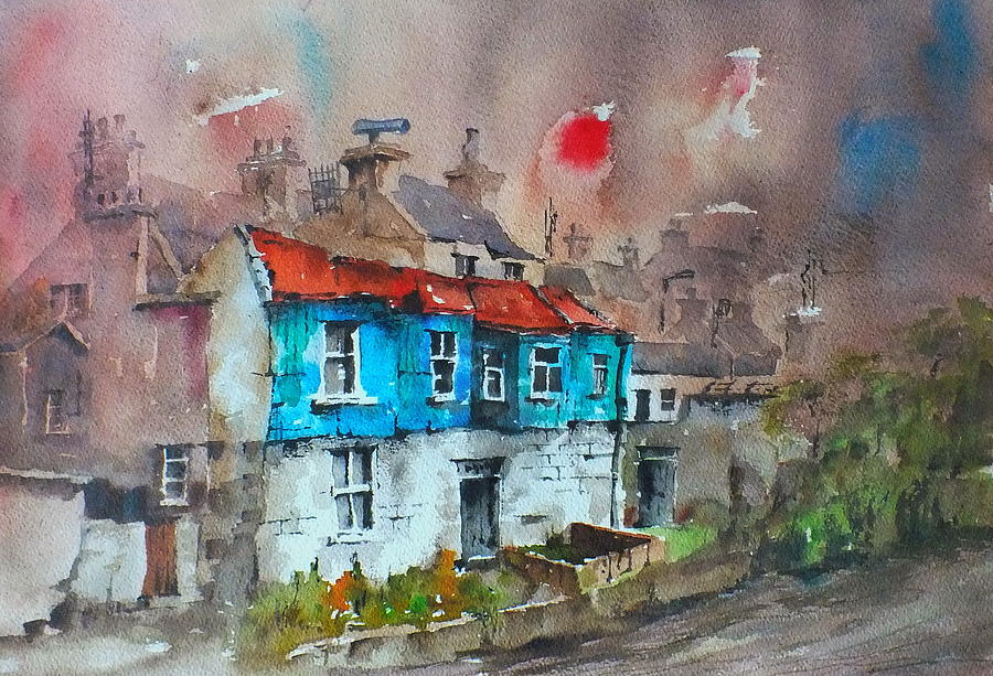 Sunset Ennistymon Painting by Val Byrne