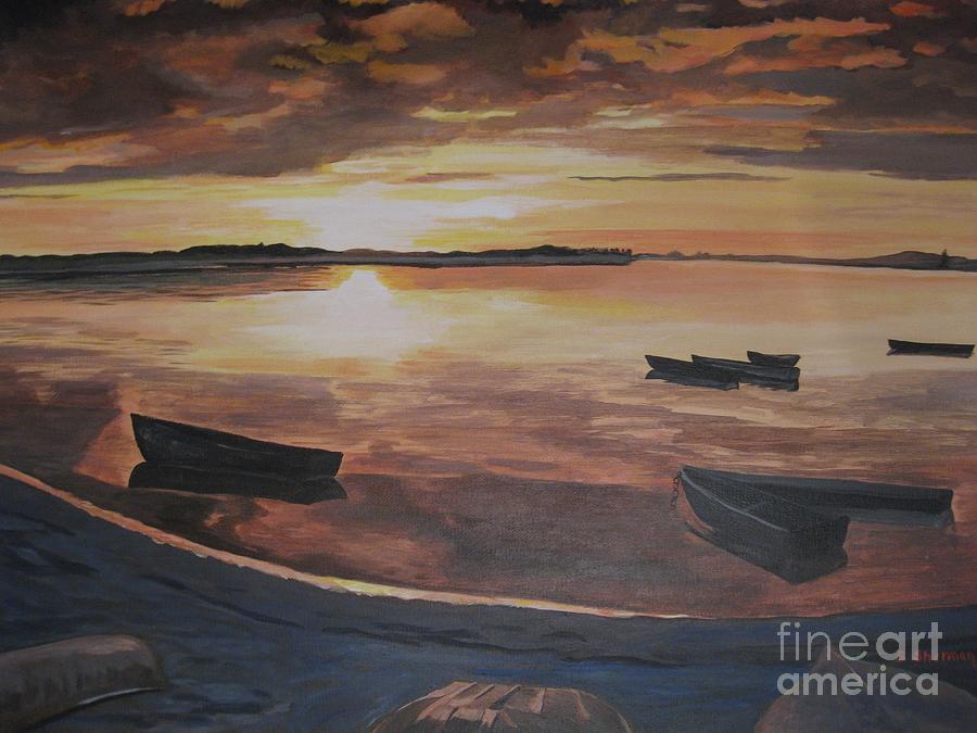 Sunset Evening Tide Painting by Stella Sherman