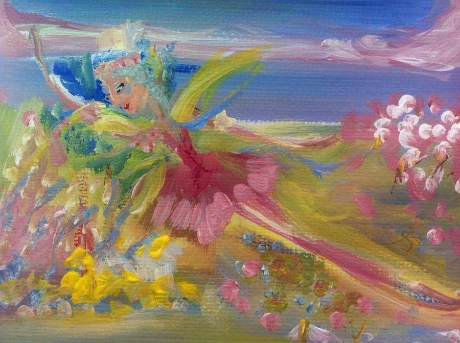 Sunset Fairy Painting by Judith Desrosiers