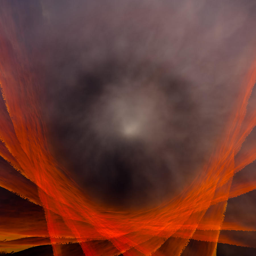 Multiple Exposure Photograph - Sunset Fire 12 by Corinna Stoeffl