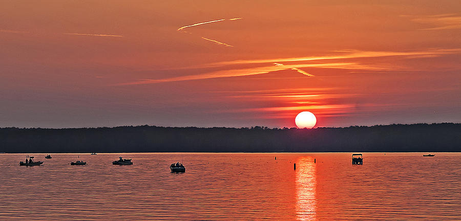 Sunset Fisherman Photograph by Michael Whitaker
