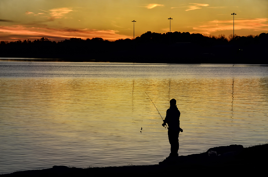 Sunset Fisherman Photograph by Steven Michael