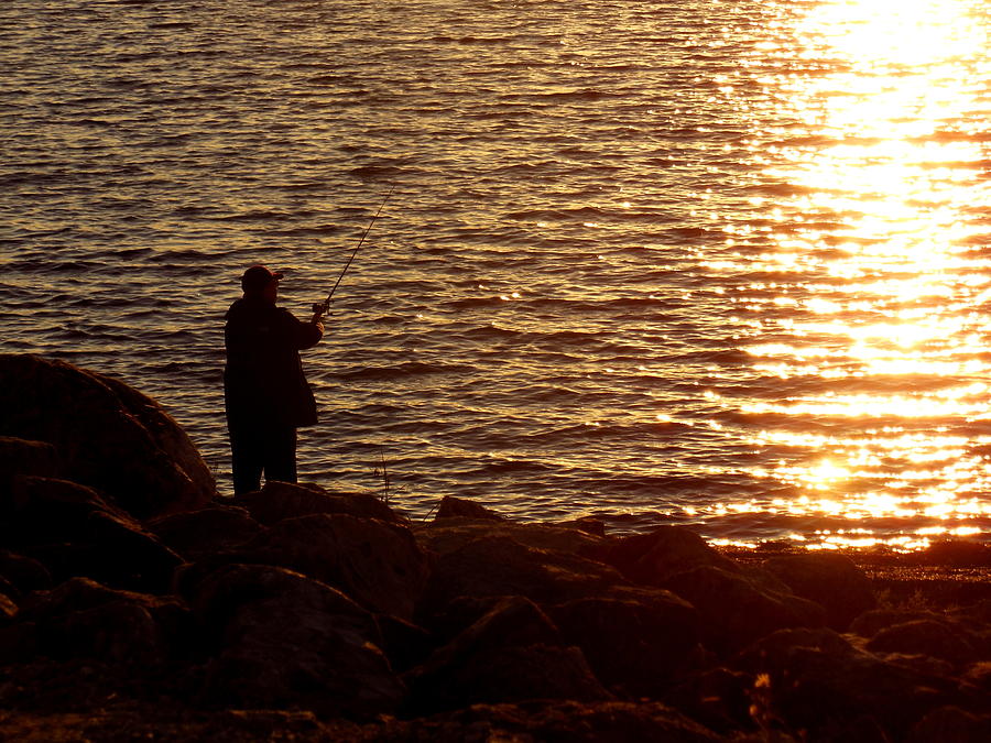 Sunset Fisherman Photograph by Wild Thing