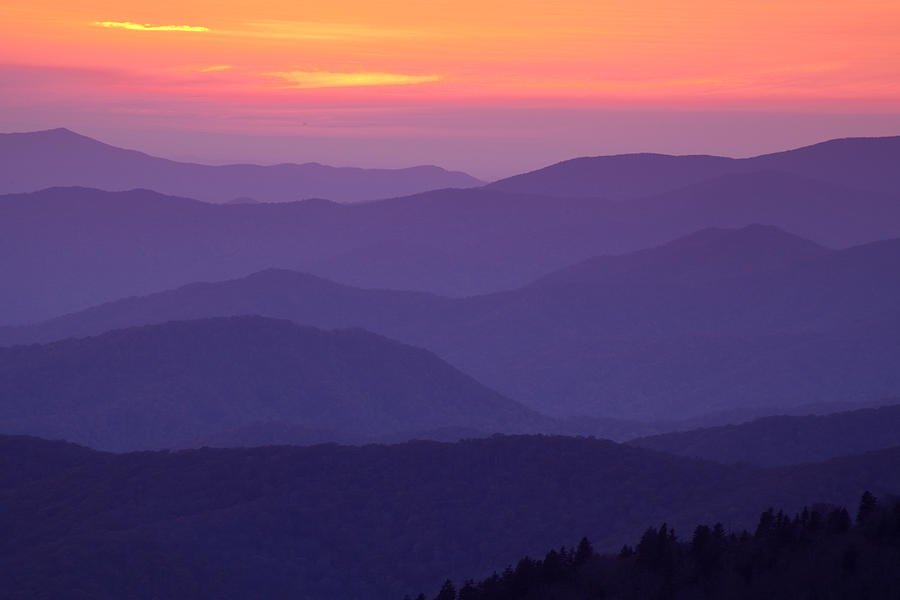 Sunset Photograph - Sunset from atop the Smokies by Andrew Soundarajan