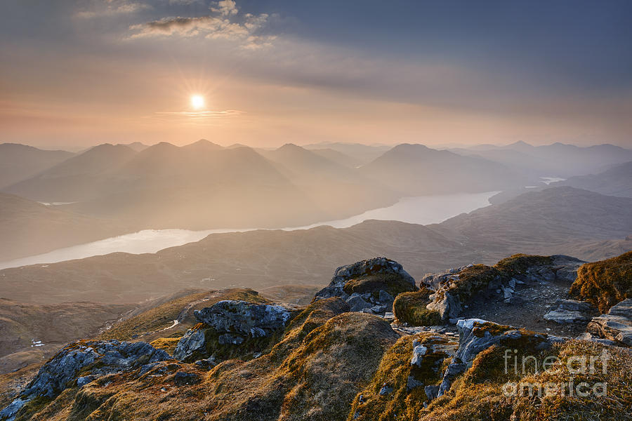 Mountain Photograph - Sunset from Ben Lomond by Rod McLean