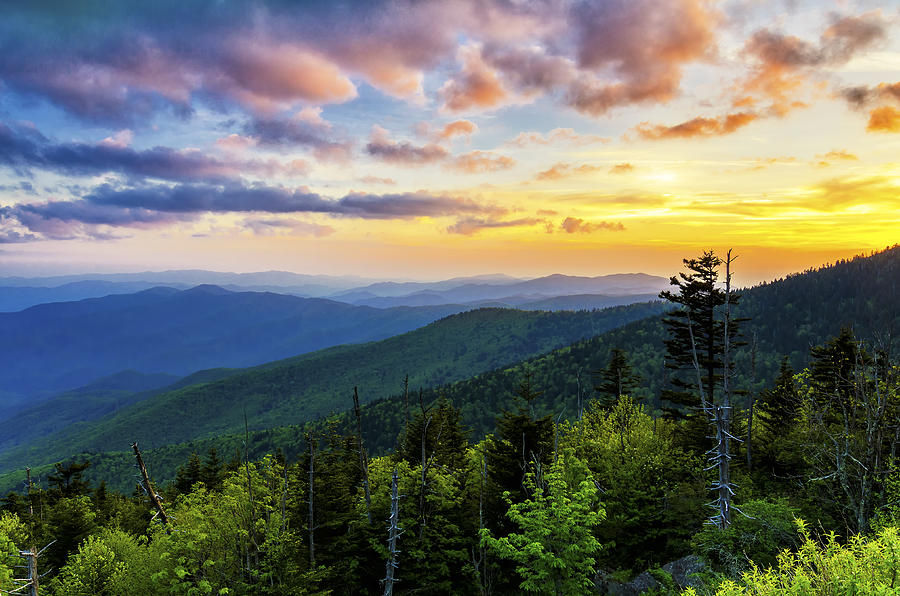 Sunset Photograph - Sunset from Clingmans dome by Anthony Heflin