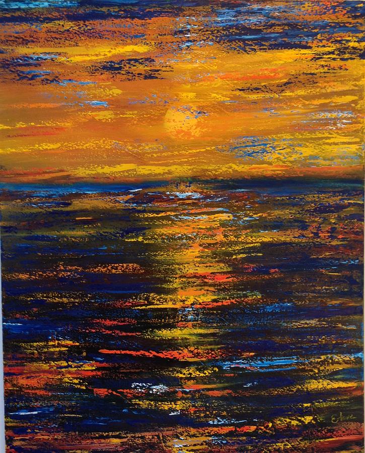 Sunset from Dorset- Impressionism- Painting by Eliane Ellie - Pixels