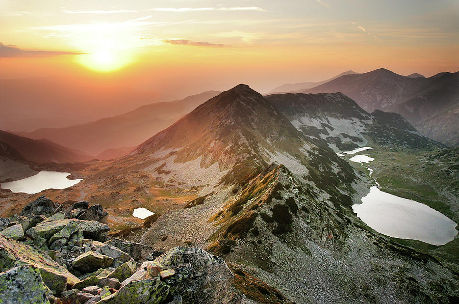 Sunset From Pirin Mountains by Maya Karkalicheva