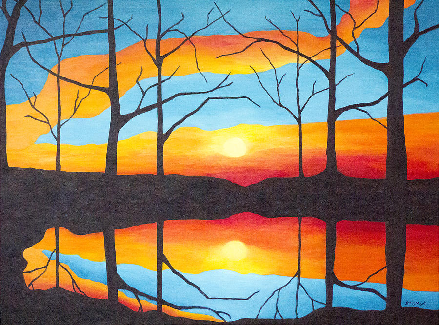 Sunset From The Cottage Painting
